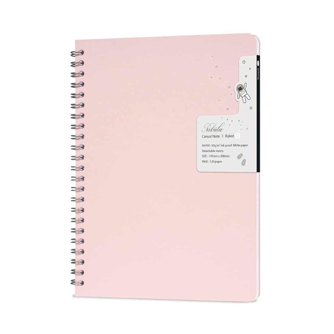 Colorverse Nebula Note Baby Pink Soft Cover Notebook, Ruled, 120 Pages, 5.7×8.2″