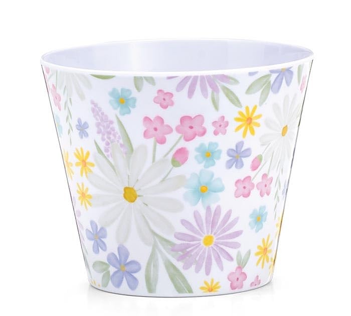 burton+BURTON Wildflower Whimsy Melamine Pot Cover 4 Inch Multicolor burton