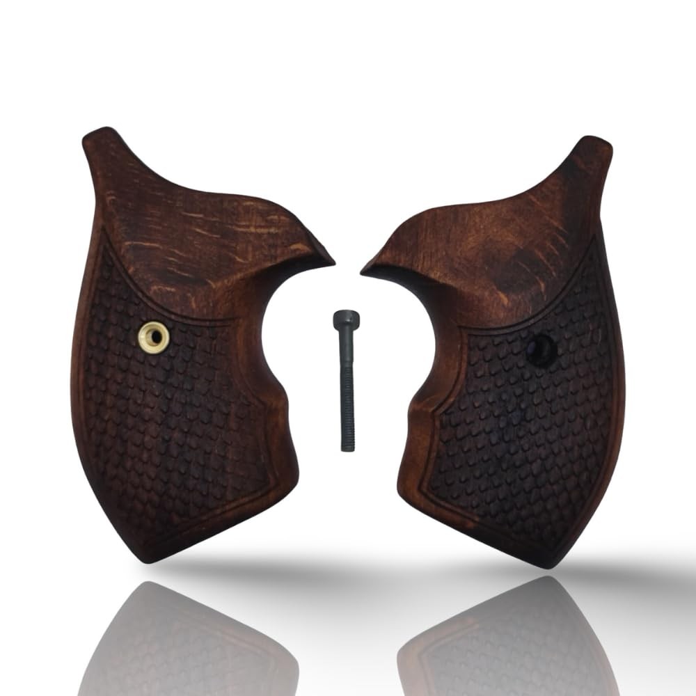 Zib Grips Revolver J Round Grips Real Wood 9mm Smith Wesson Pistol Grips