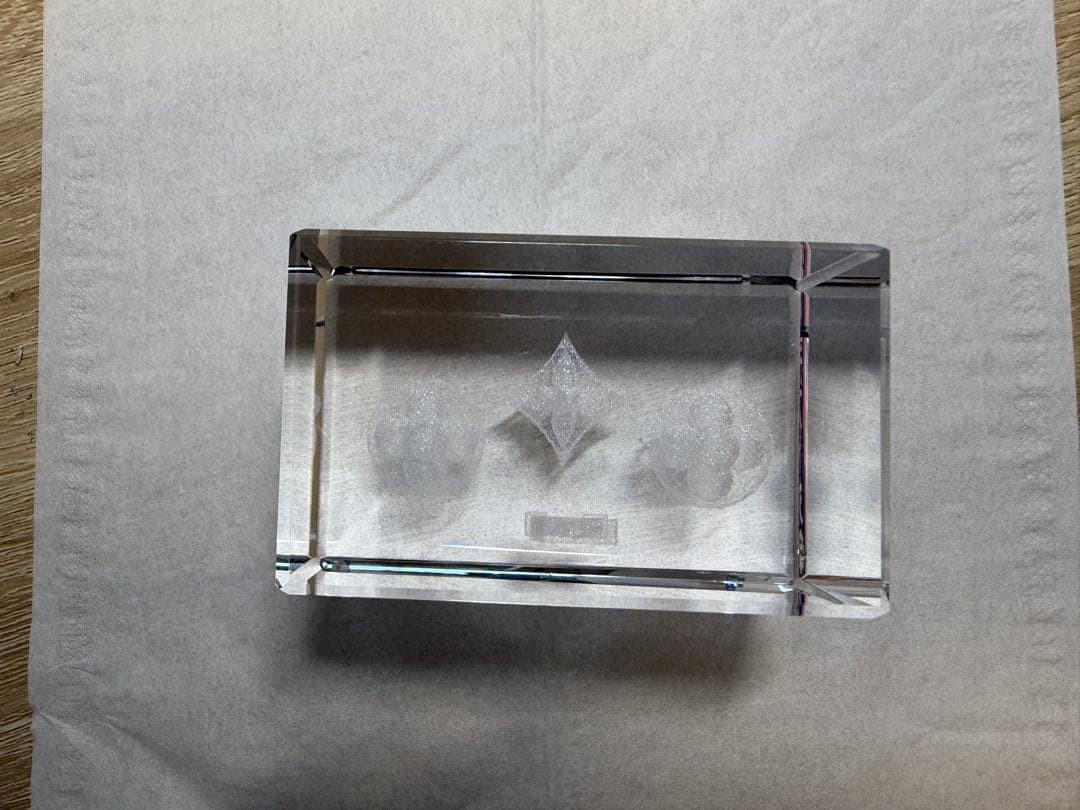 Auth LOUIS VUITTON Paper Weight Clear Crystal Size H 5 cm W 8 cm D 5 cm japan
