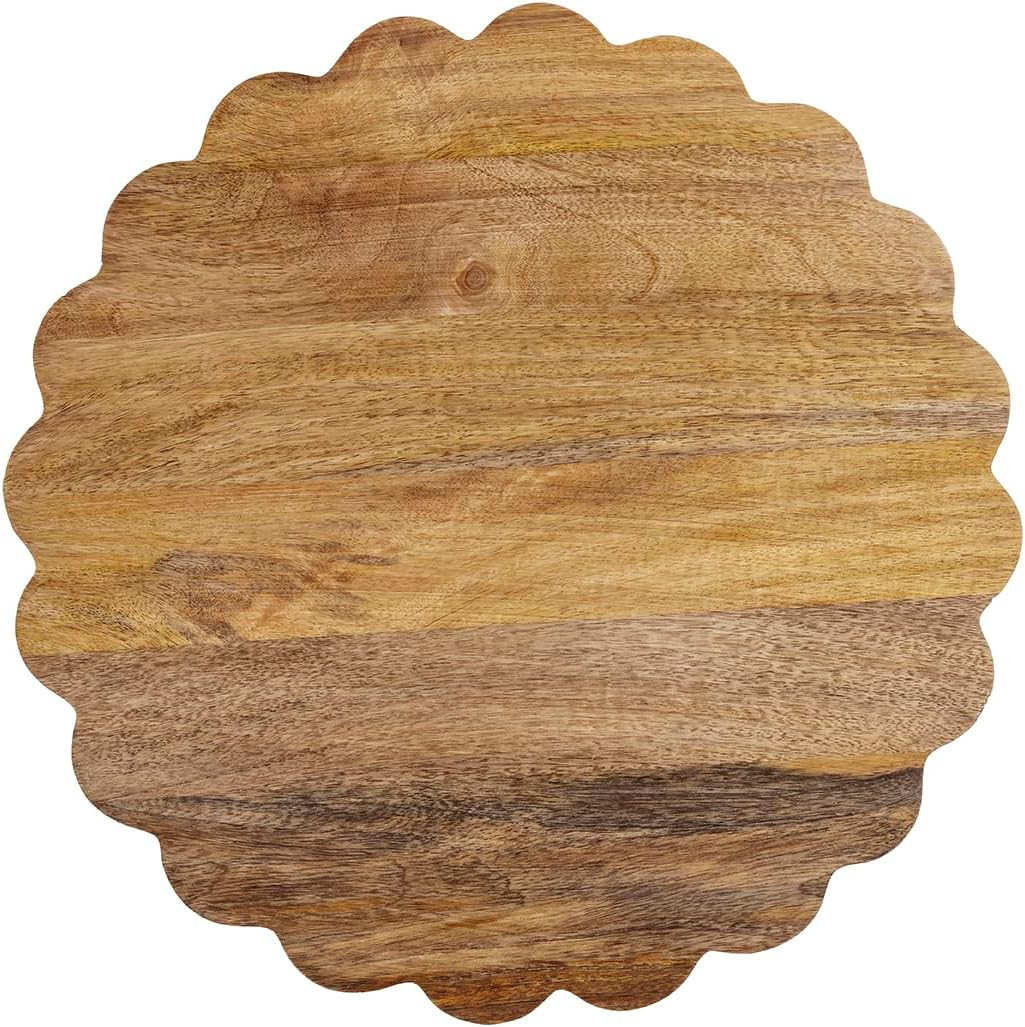 Wood Scalloped Lazy Susan