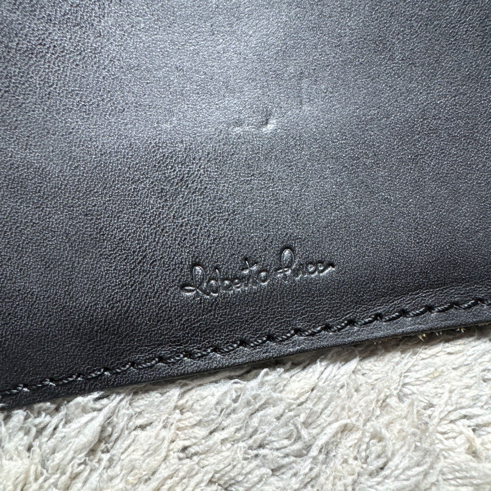 Roberto Ricci Long Wallet Leather Black Genuine Leather Coin Purse