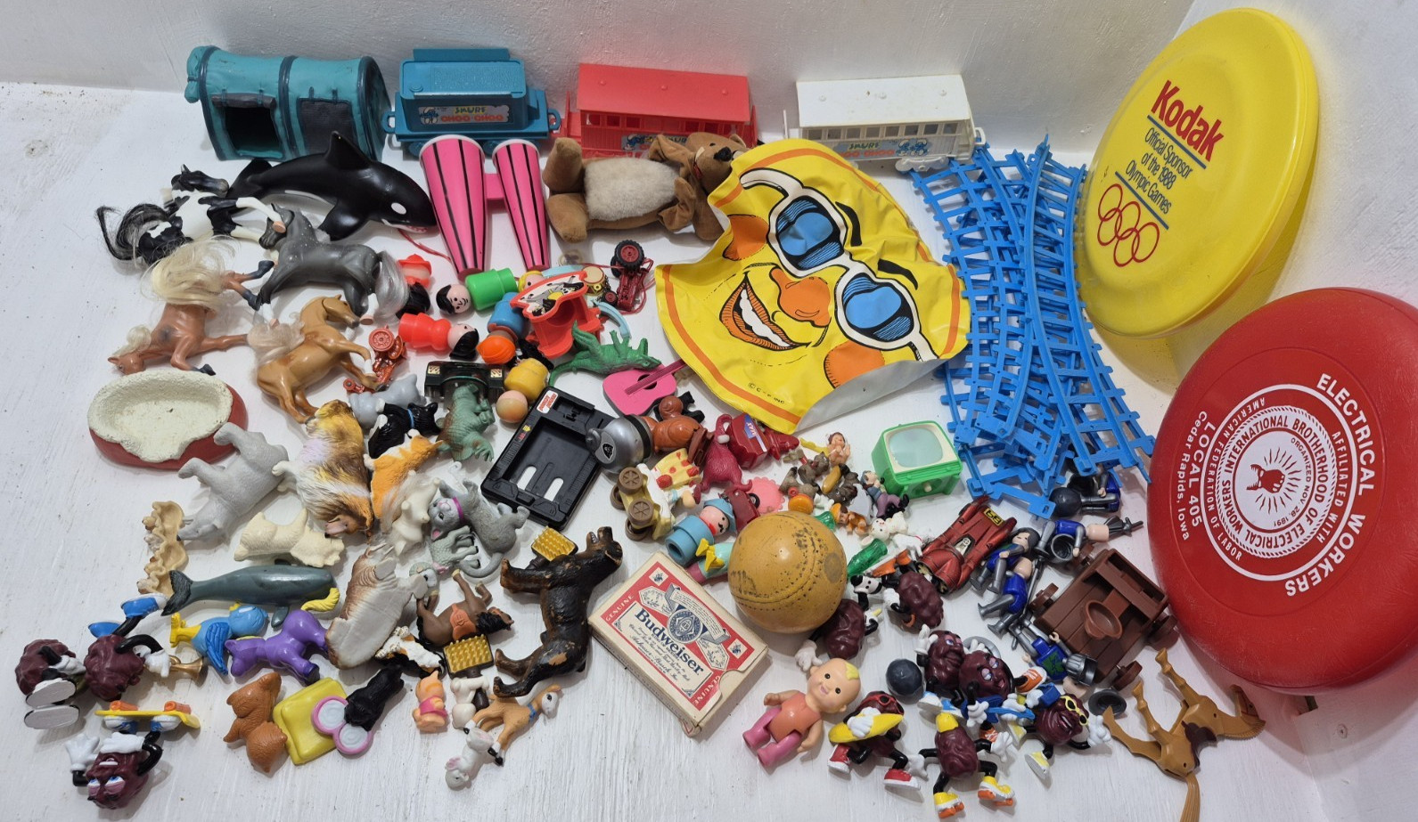 Lot 1970s-1990s Vintage Toys Junk Drawer Figures Animals Vending Charms & More
