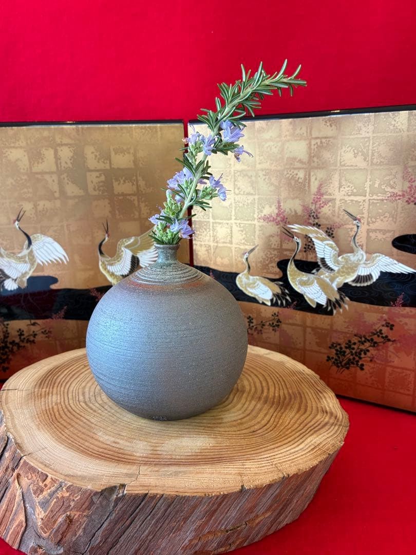 Beautiful single flower vase Showa retro flower grass tea ceremony flower