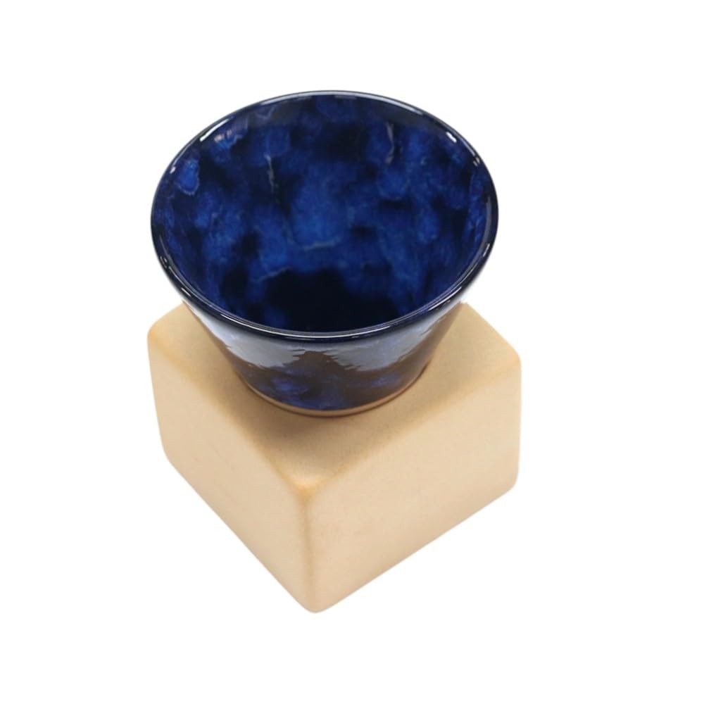Urban Tokyo Japanese Pottery Mug 7 oz Triangle Cone Ceramic Navy Cup