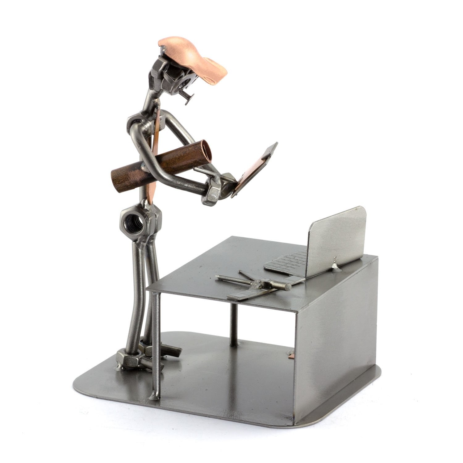 Steelman24 Engineer Metal Figurine Nuts Bolts Handmade Germany Decor Gift