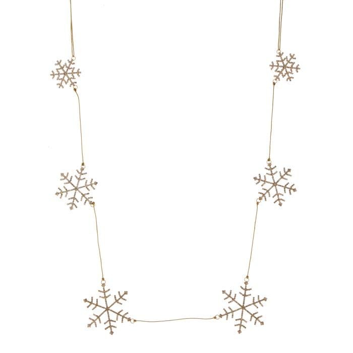 Regency International Petite Jewel Snowflake Garland, 36-Inch, Gold