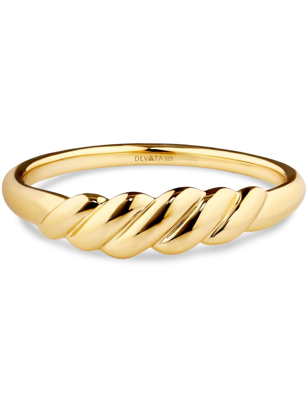 DEVATA Rope Ring in Gold Plated Sterling Silver 925 RPR1631 (Size 07)