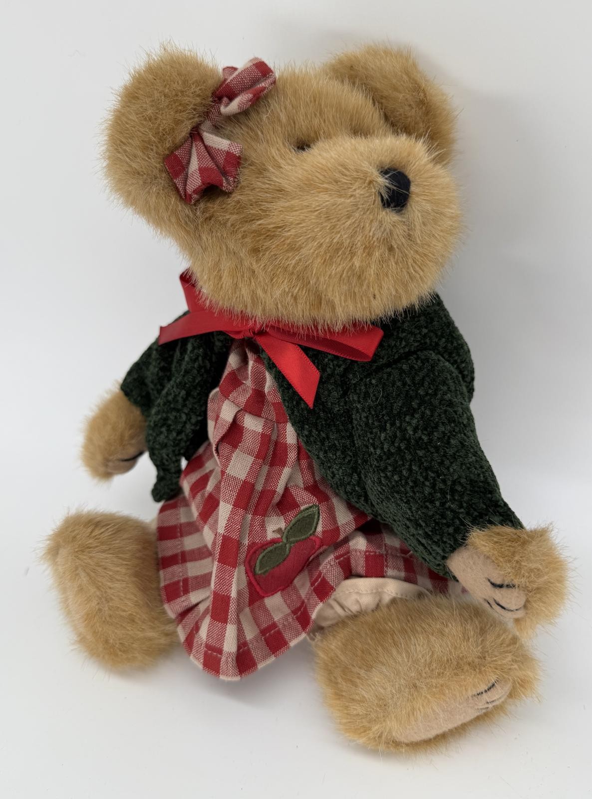 Boyds Bear Apple Dress Plush 10″ – Red Bow & Sweater