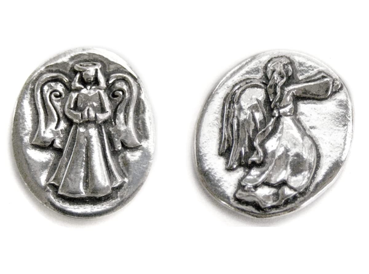 Basic Spirit Angel Pocket Token Coin, Handcrafted Pewter, Inspirational, 2 Sets