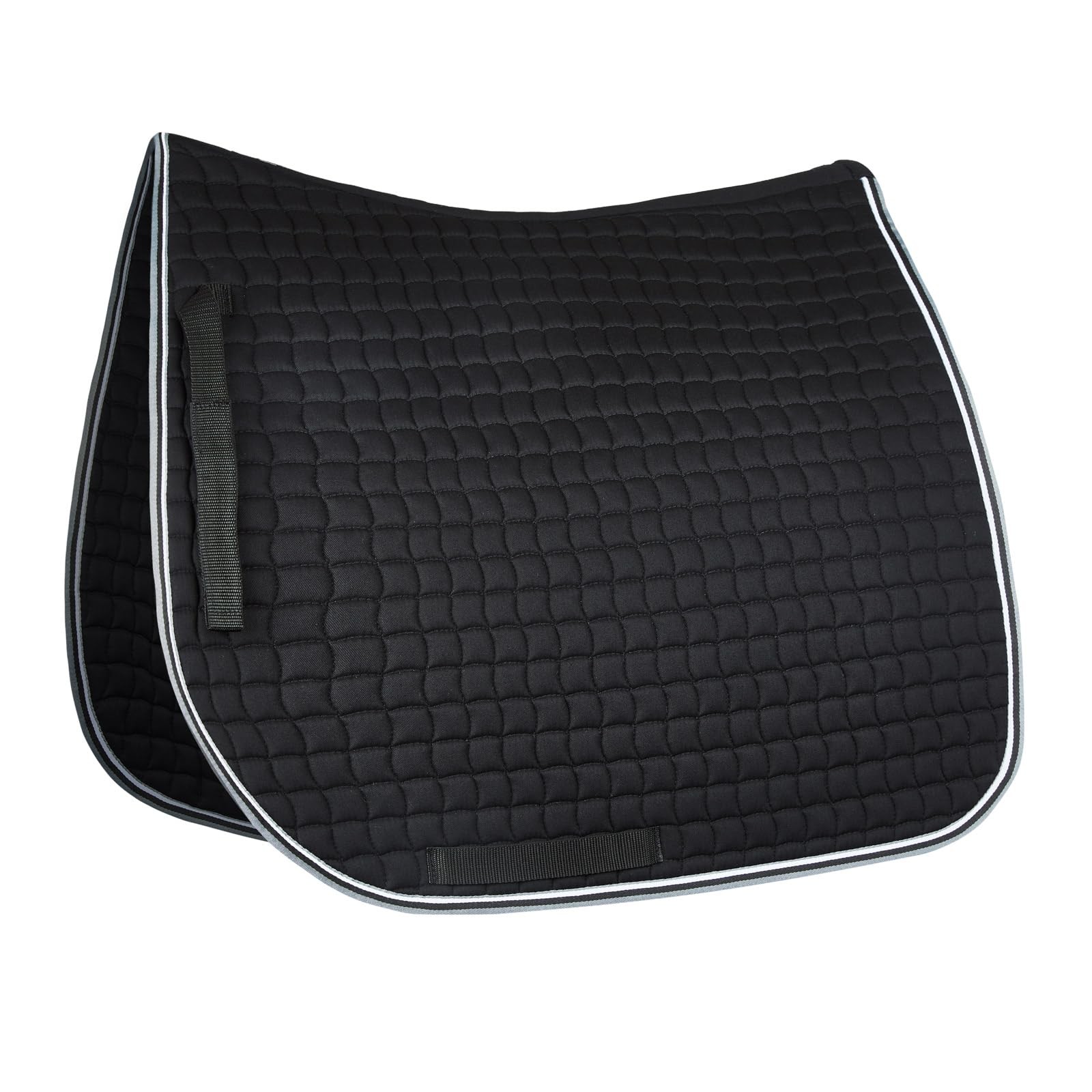 HORZE Adepto Dressage Saddle Pad Black Quilted Quick Dry Horse