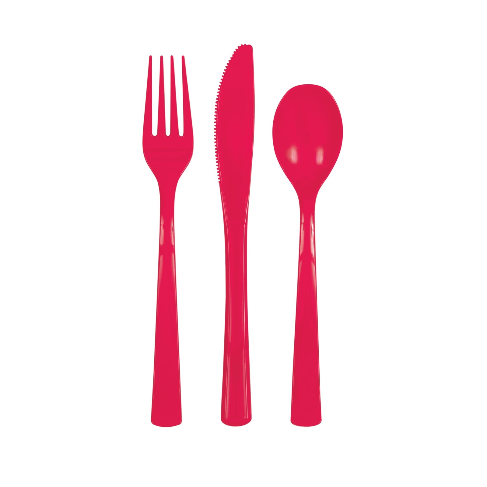 Unique Industries 39484 NEW Ruby Red Plastic Silverware Set for 6 Guests