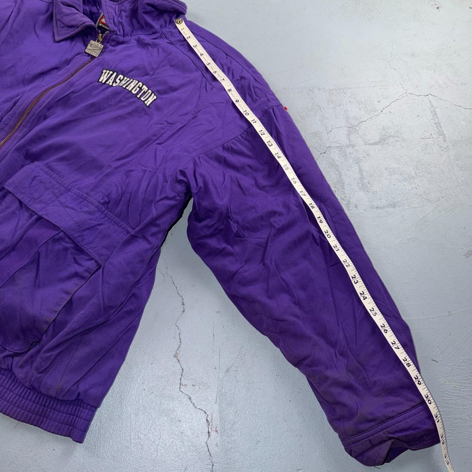 Nike VTG 90s University of Washington Huskies Team Jacket Puffer Large DIRTY