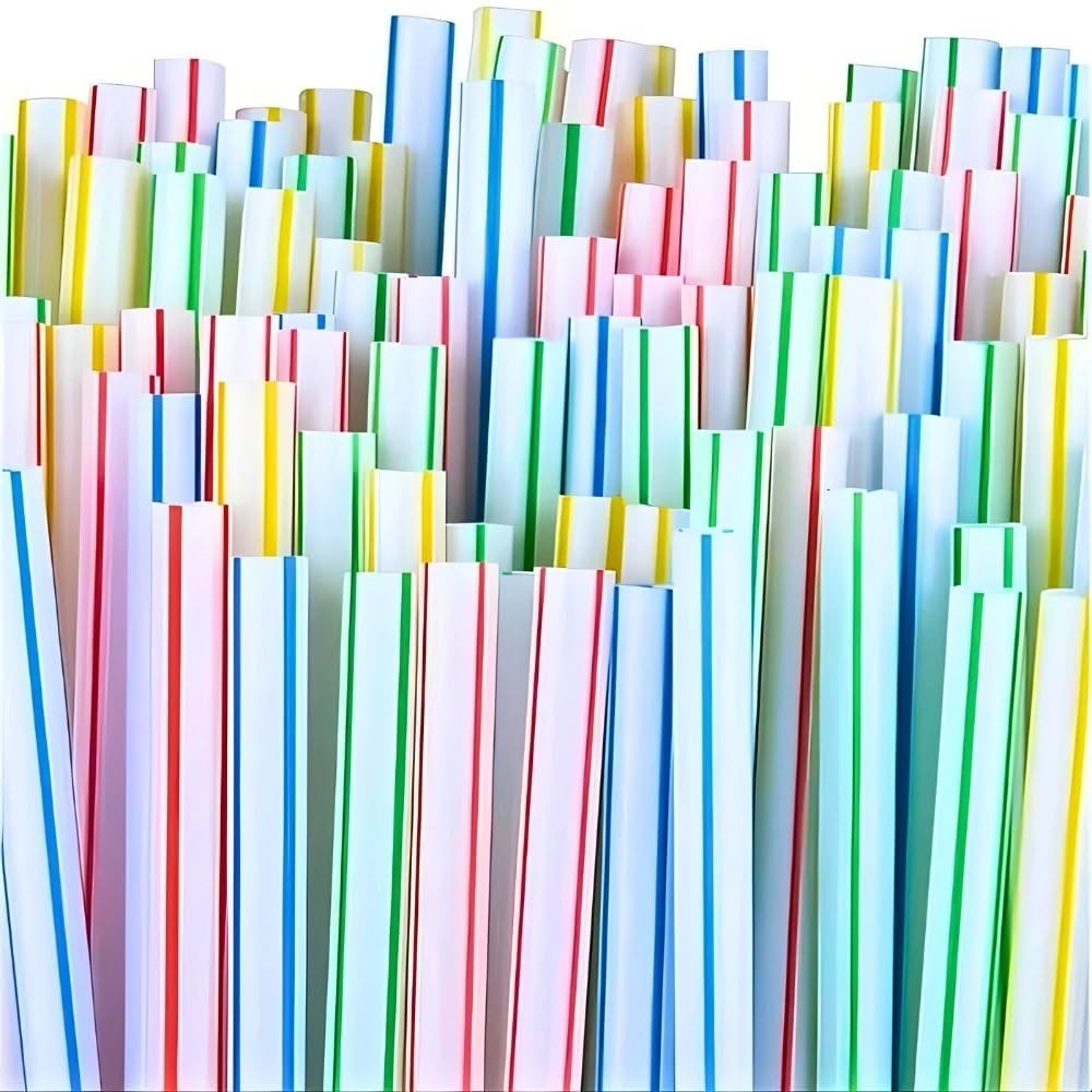 Unique Assorted Colors Plastic Straw Stirrers 5 Durable Eco Friendly Perfect