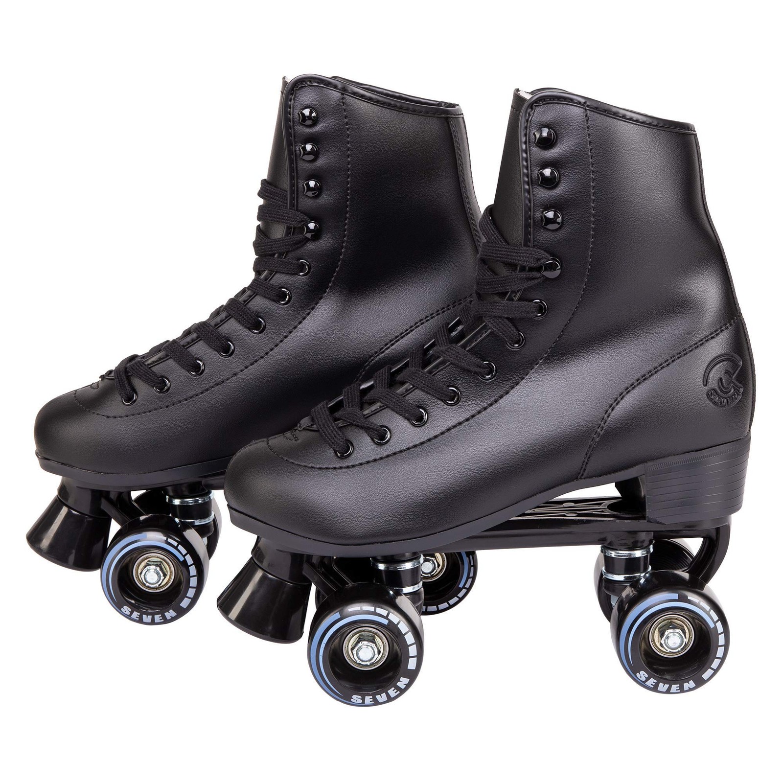 C SEVEN C7skates Quad Roller Skates | Retro Design (Black, Women’s 9 / Men’s 8)