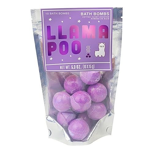 Gift Republic – Pack of 10 Cotton Candy Scented Bath Bombs | Llama Poo Bath Bomb