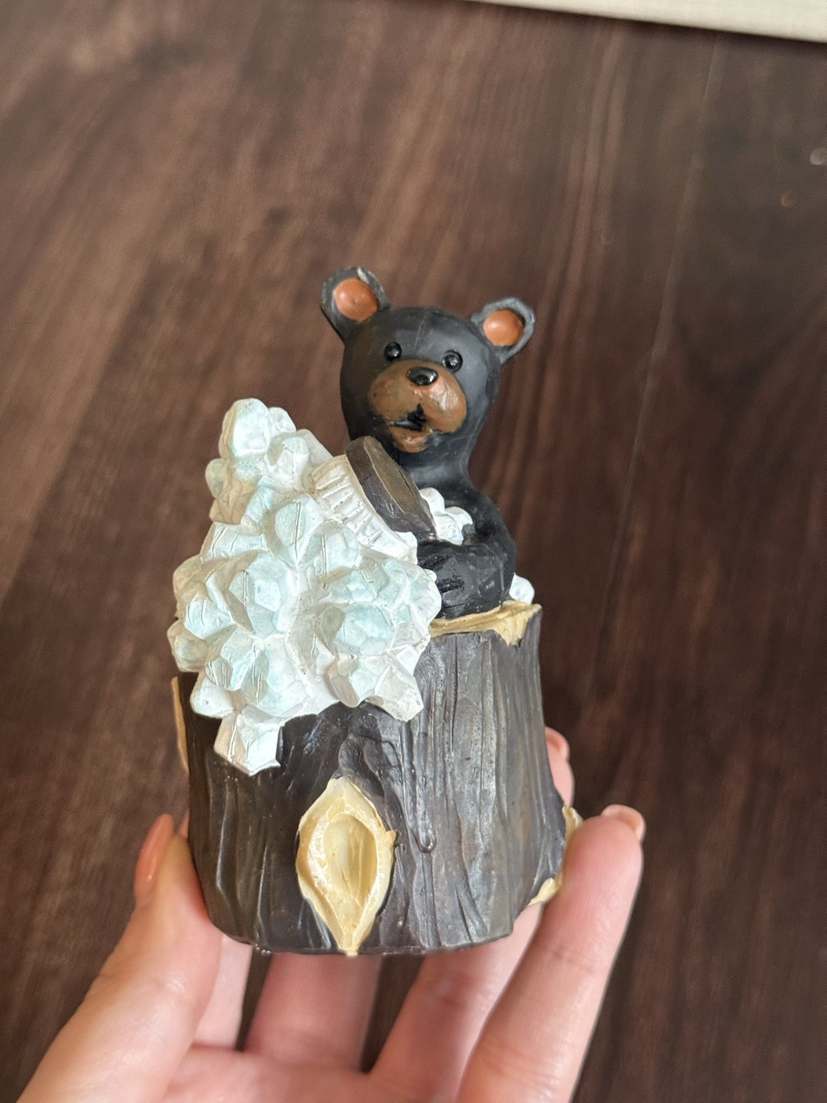 Lipco Bear Cub in Bubble Bath Figurine with Black Brown
