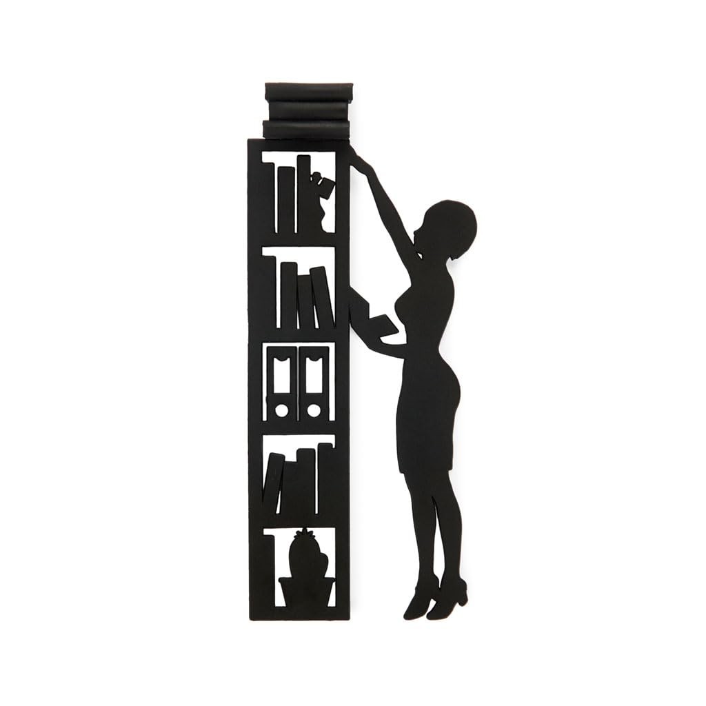 Balvi Reading Bookmark The Library – Black Nylon/Plastic Page Marker