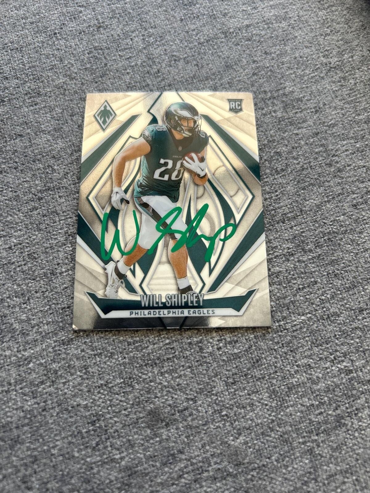 Will Shipley Signed Autographed Philadelphia Eagles Rookie RC Football Card COA