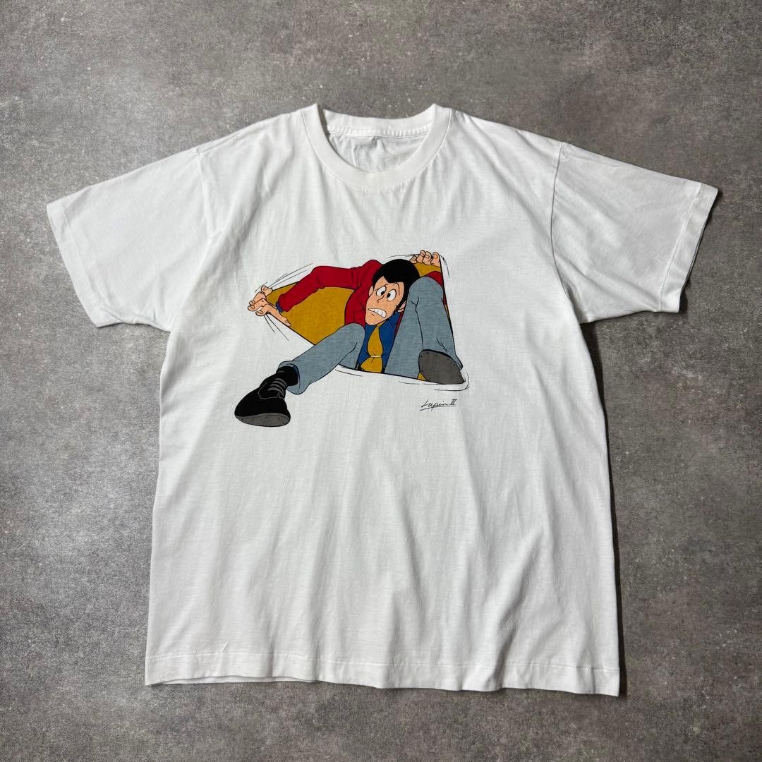 Esso 90s Lupin III Vintage Anime T-Shirt White Novelty Movie Movie Logo