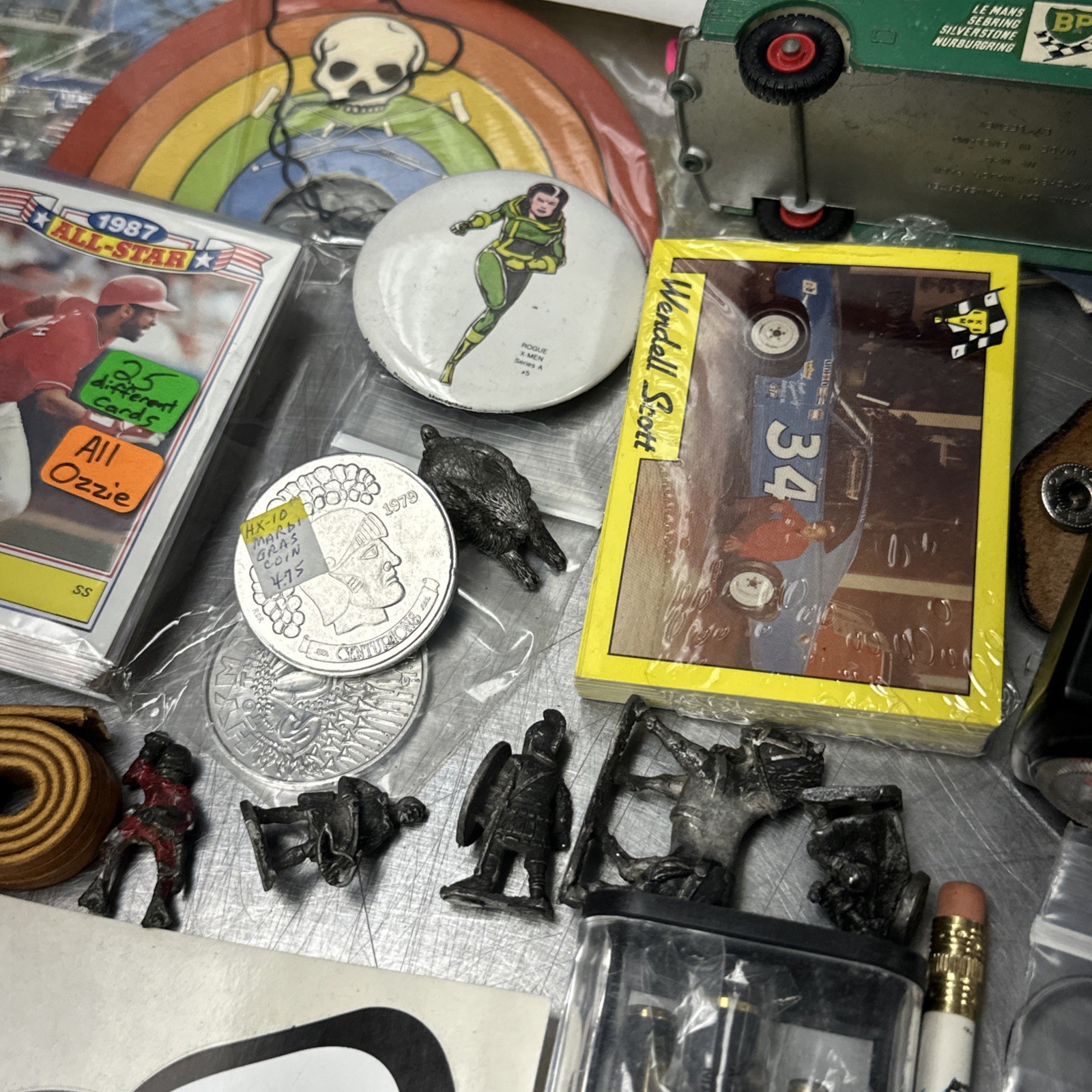 Junk Drawer Job Lot Baseball Card Stamp Jewelry Camera Metal Toys Car Coin #2