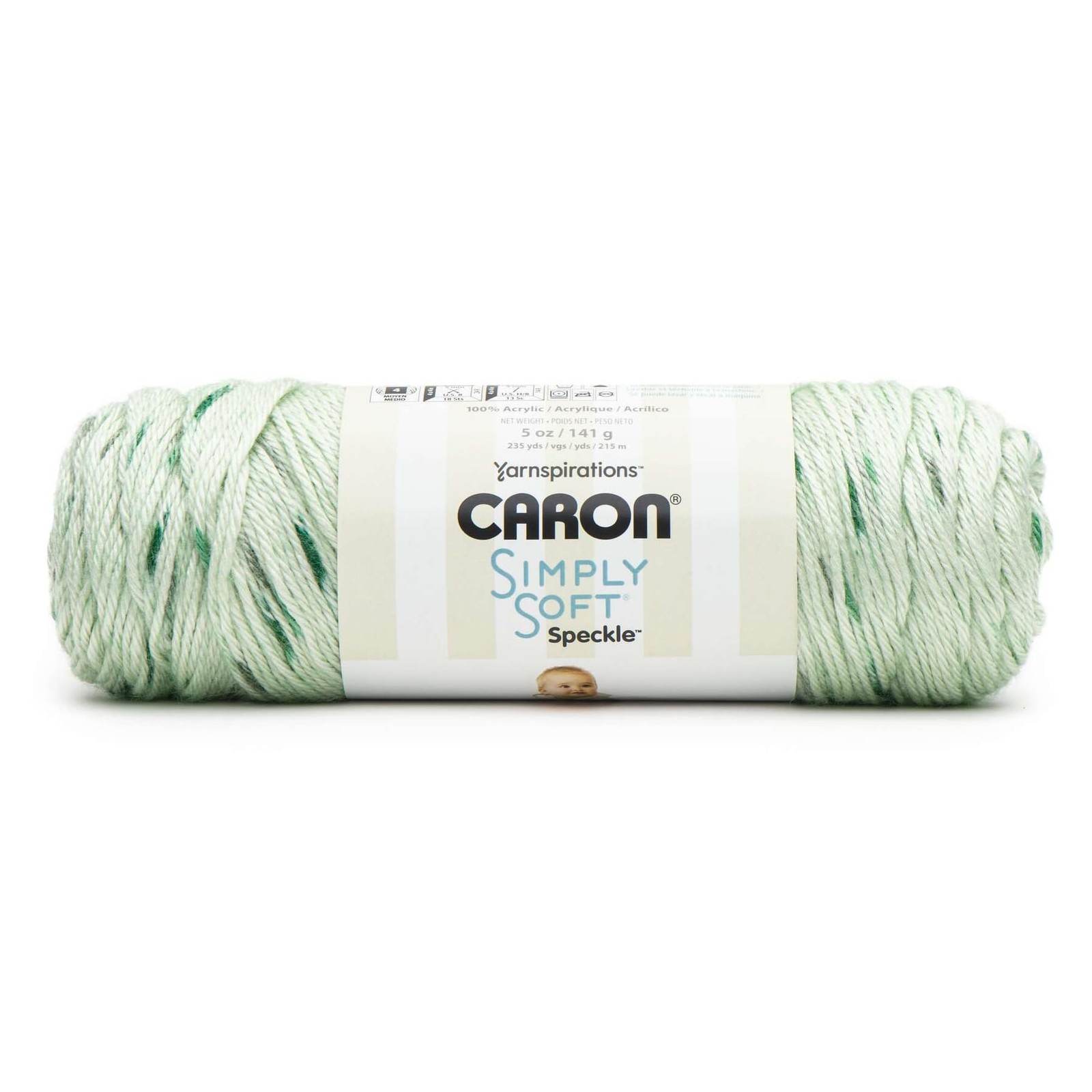 Caron Simply Soft Speckle Yarn-White Sage 294961-61017