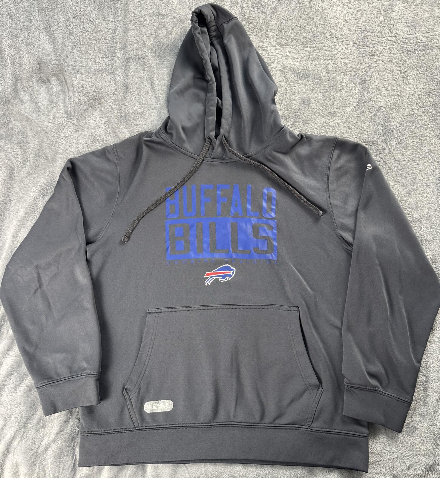 New Era Buffalo Bills Gray Thermabase Pullover Sweatshirt Hoodie Size Medium