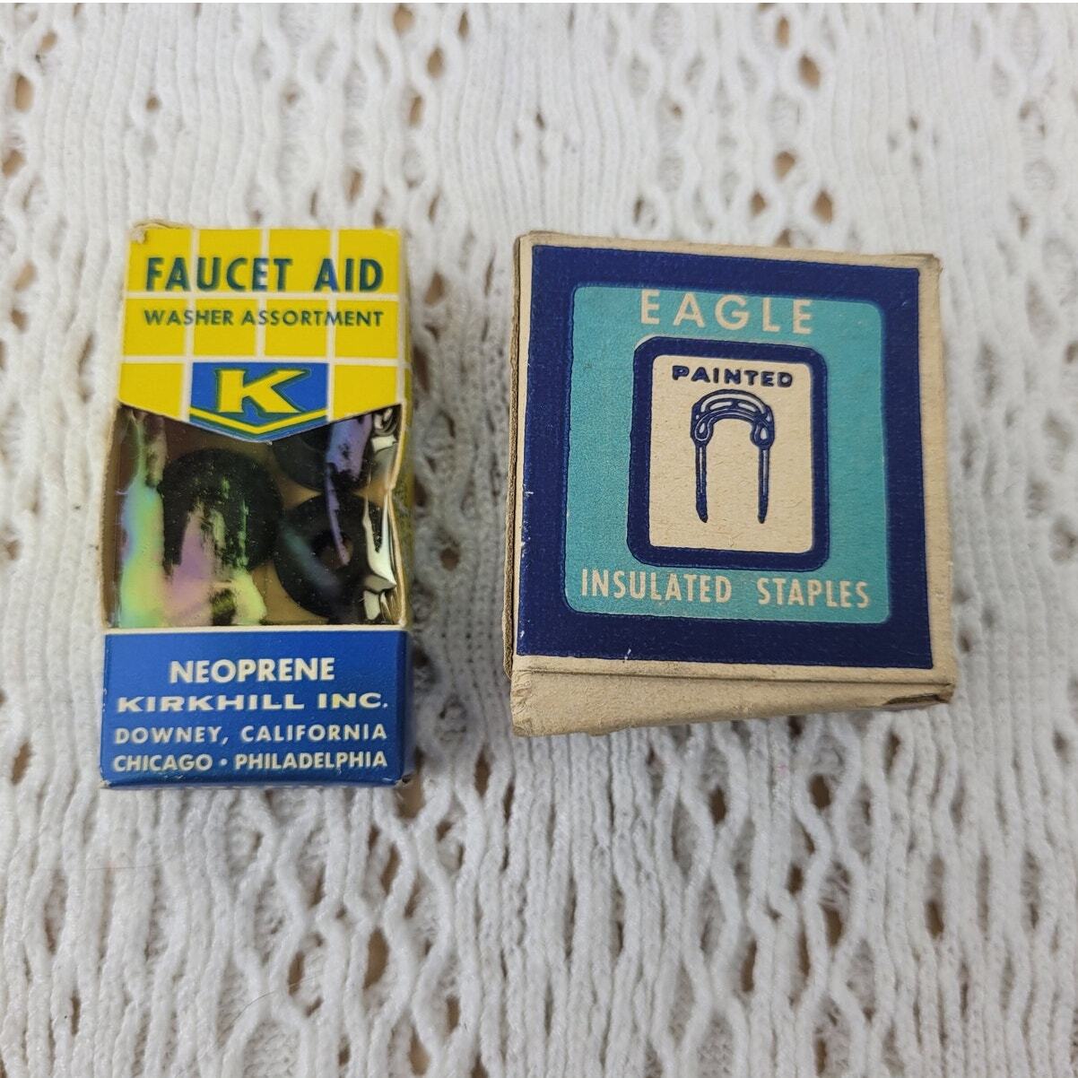 Vintage Handyman NOS Lot Bakelite Light Switches Scotch Tape Tacks Baker Nails