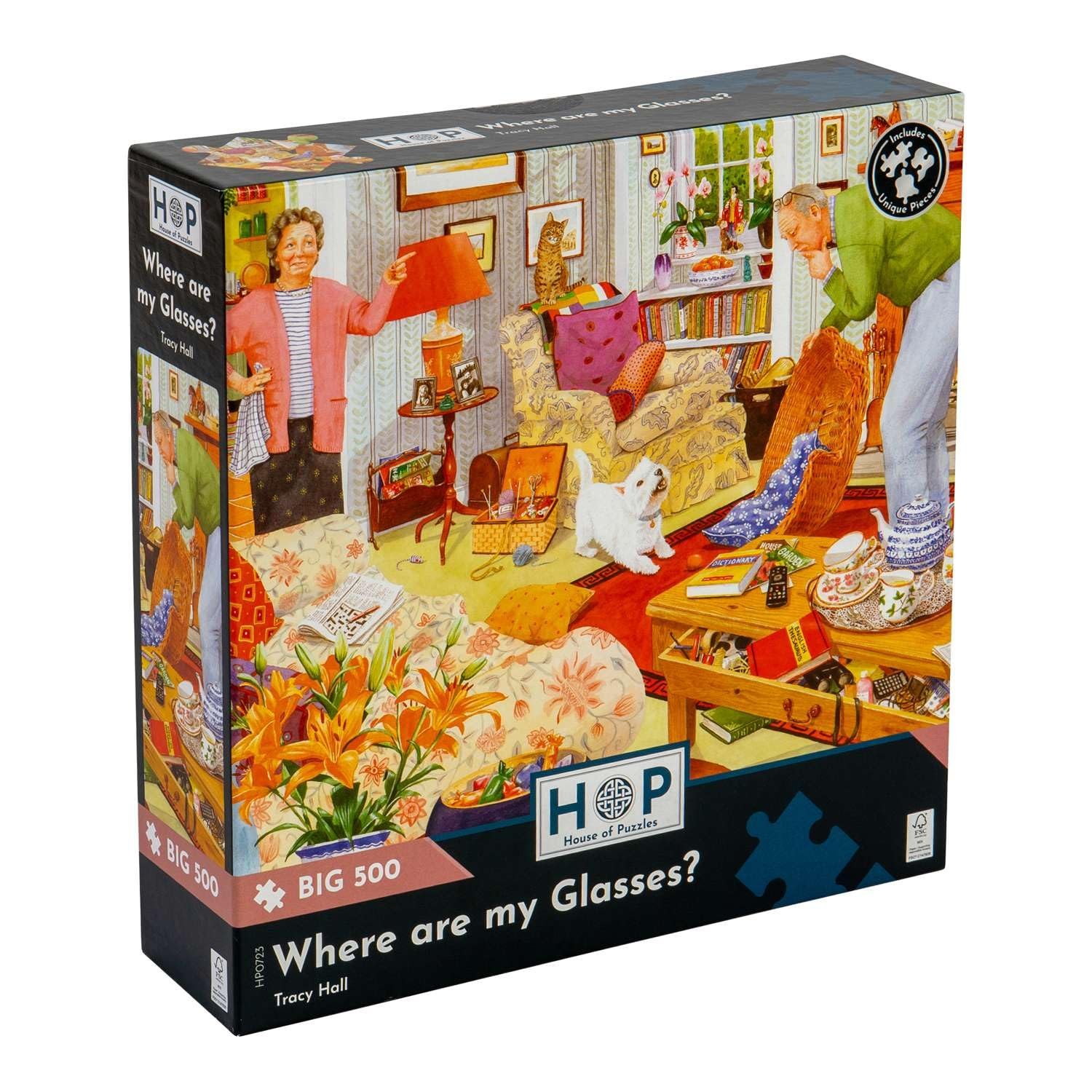 House of Puzzles Where Are My Glasses 500 Piece Large Jigsaw Puzzle
