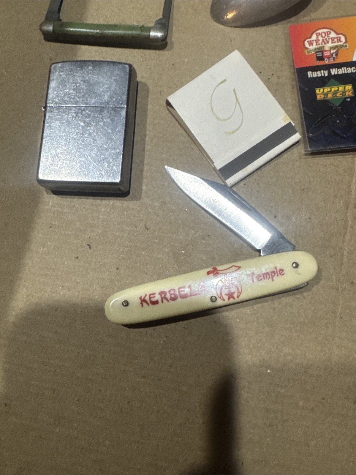 Nice Vintage Junk Drawer Knives, Watch, 1881 Roger’s Dated 1920, NASCAR, Zippo