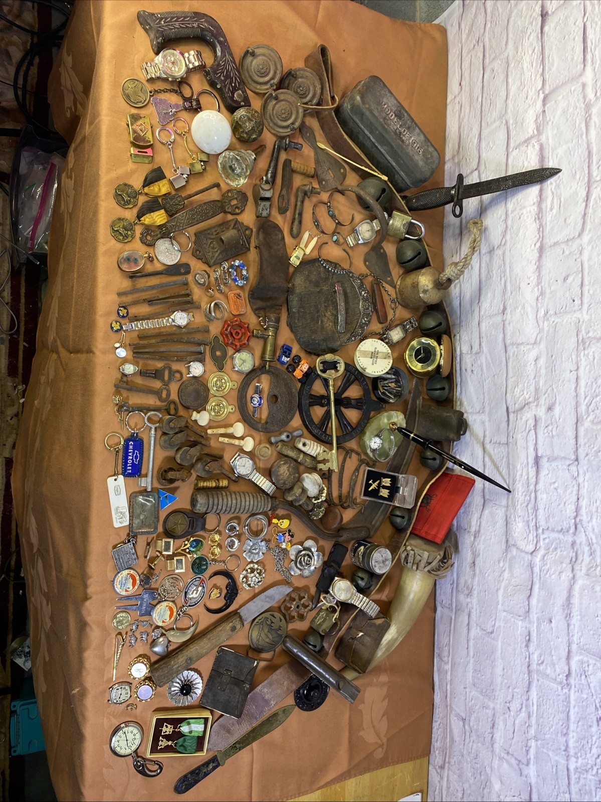Vintage Junk Drawer Lot 1800’s 1900’s Sterling Silver WW1 Victorian