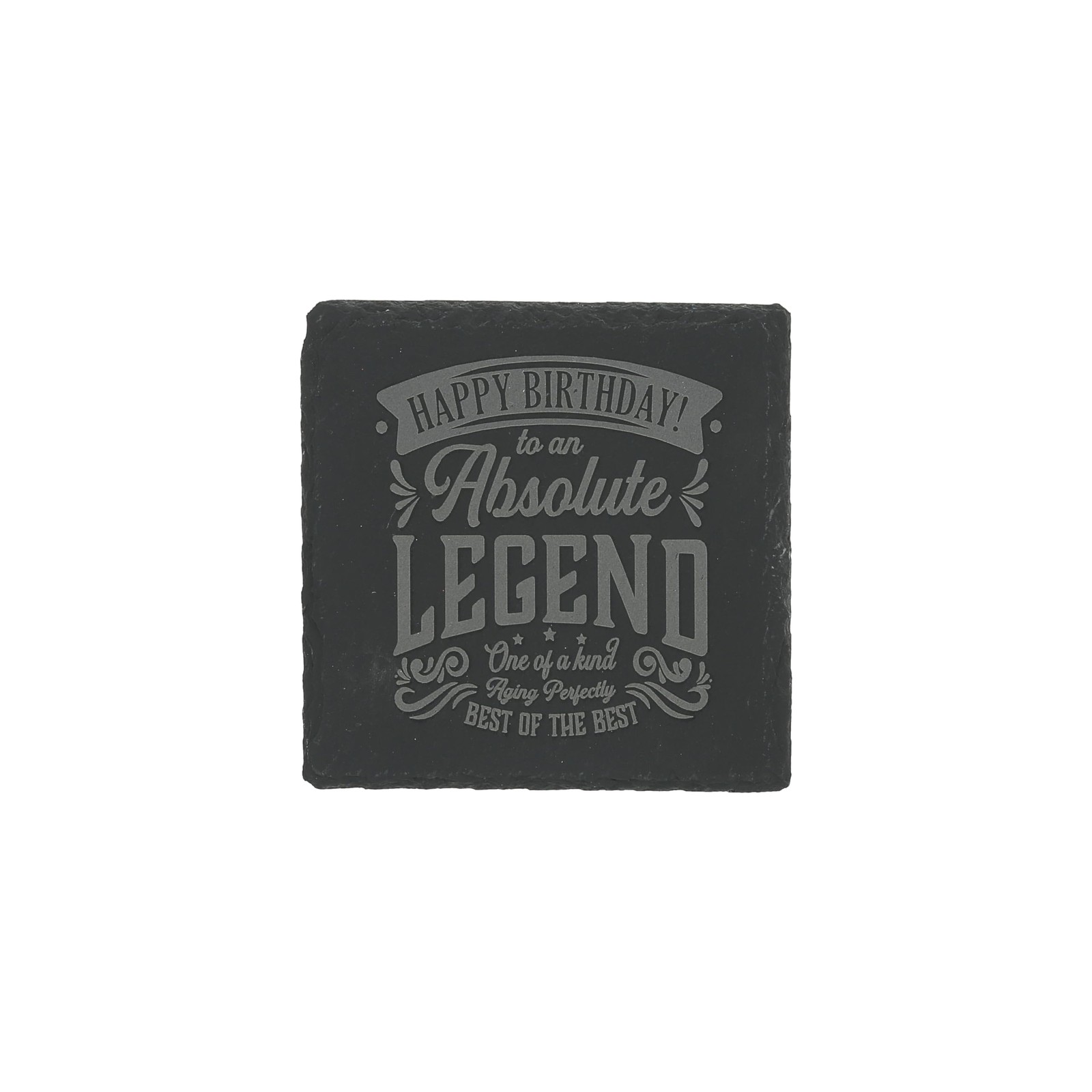 Pavilion Happy Birthday Slate Coaster 4x4in Engraved Drink Cup Party Accessory