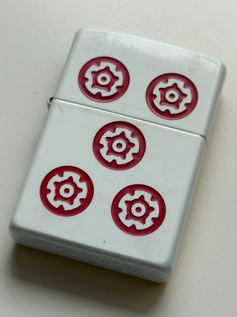 Vintage Zippo Mahjong Red Upiin Lucky Charm Lighter Used