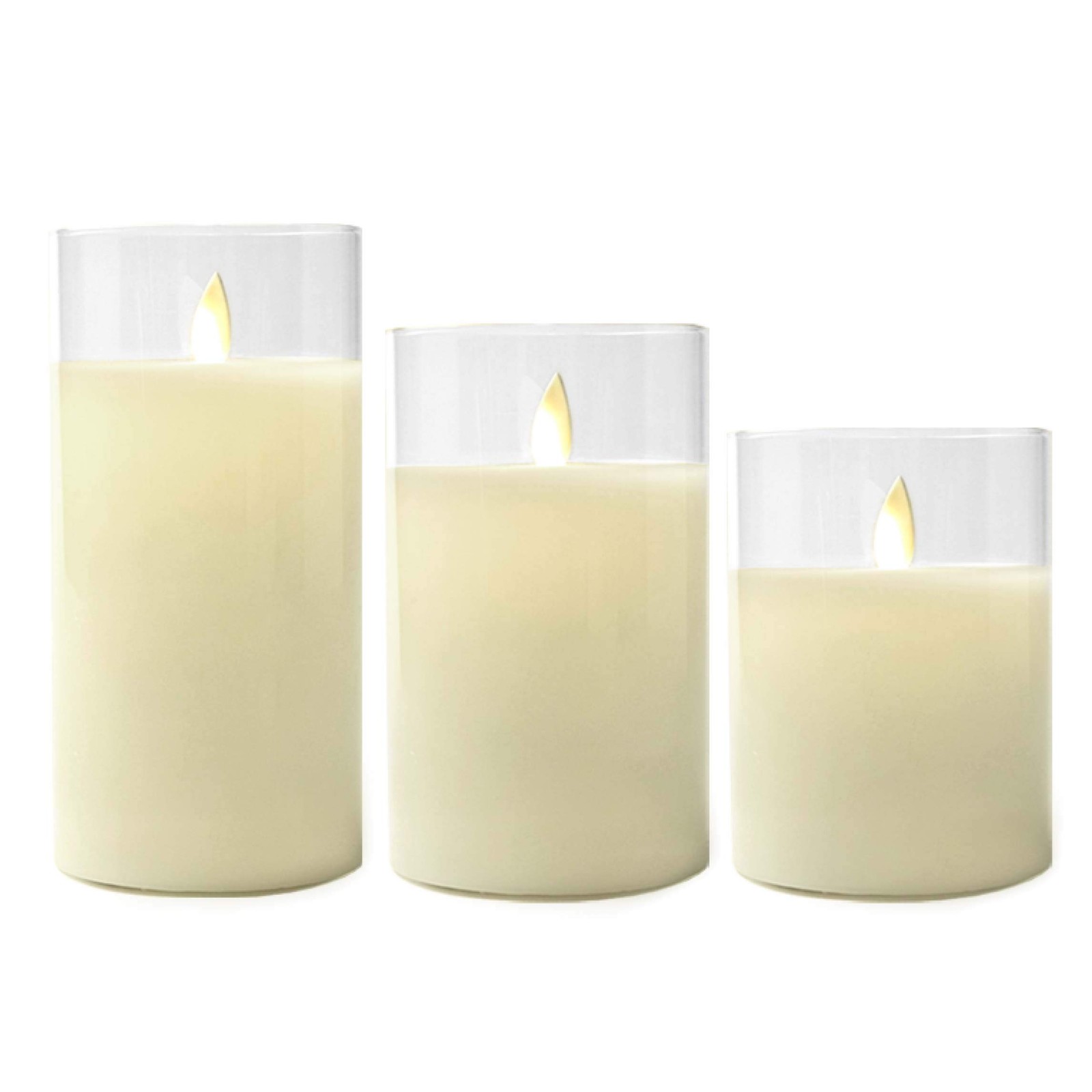 Lumabase Hurricane LED Candles Flickering Flame 3 Multicolor Set of Standard