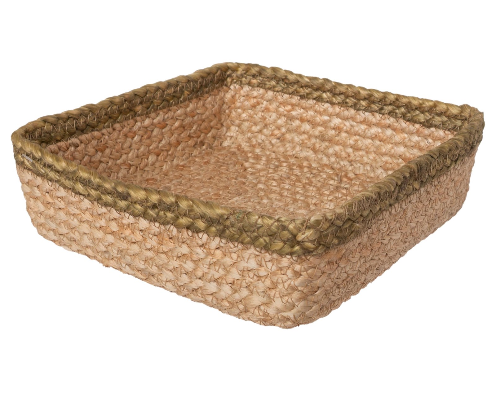 Boston International Napkin Holder Caddy Woven Tan Sage 6.75″