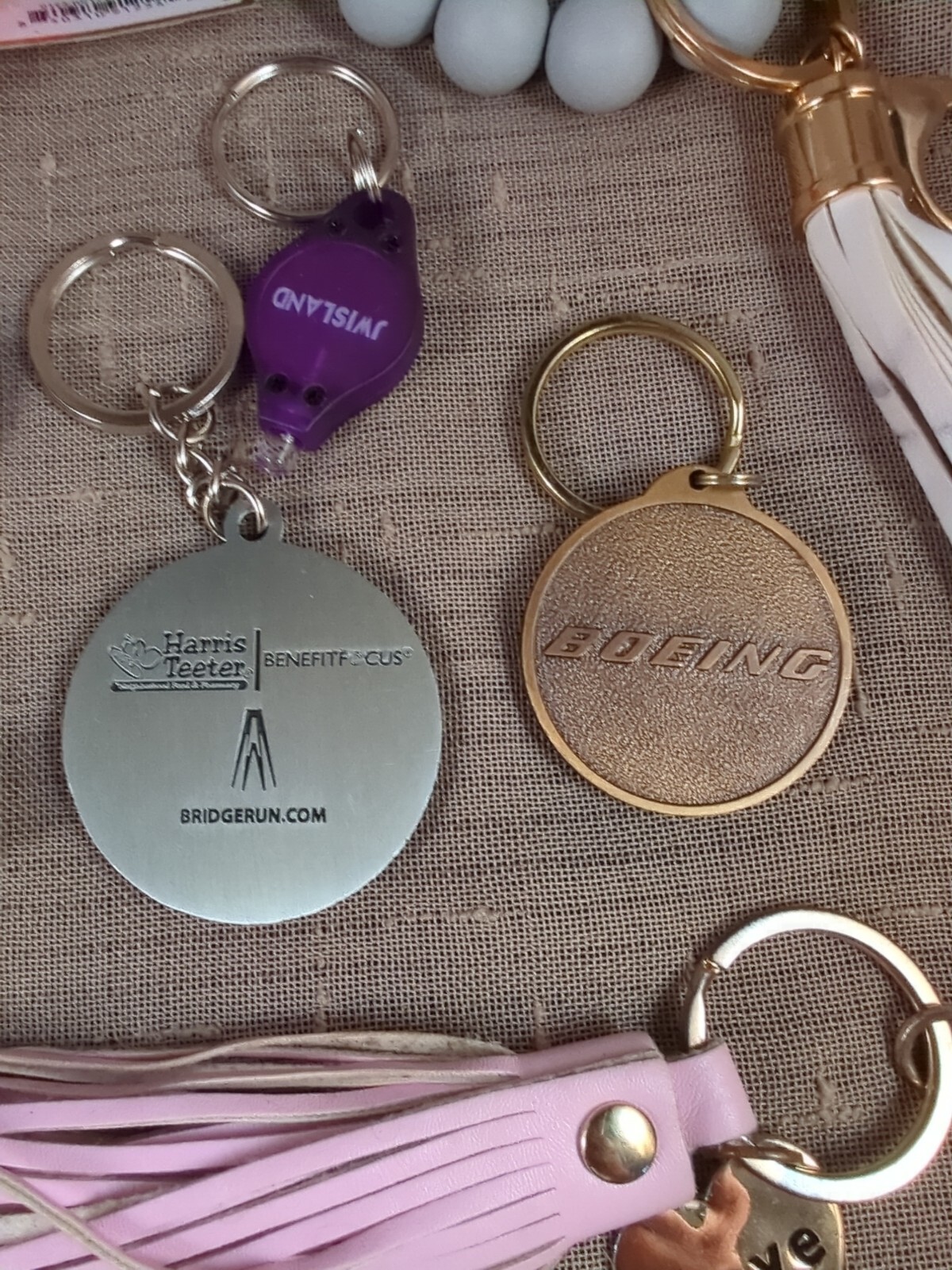 Junk Drawer Lot 20 Key Chains Rolfs Honduras Philippines Calypso Modela Boeing