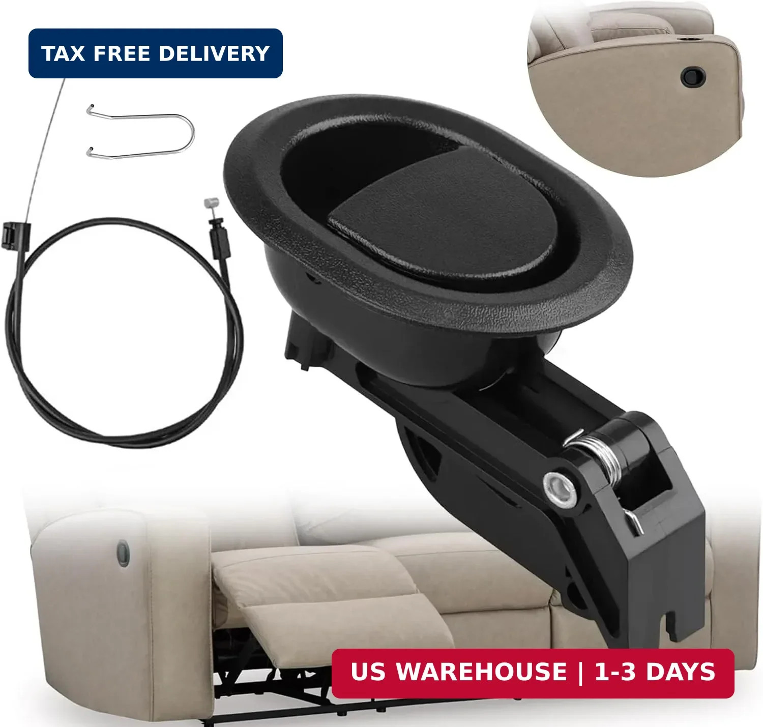 Podoy Recliner Pull Handle Replacement Parts,Universal Recliner Pull Cable Relea