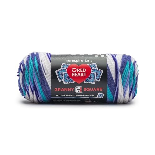 Red Heart All in One Granny Square-Soft White – Amethyst