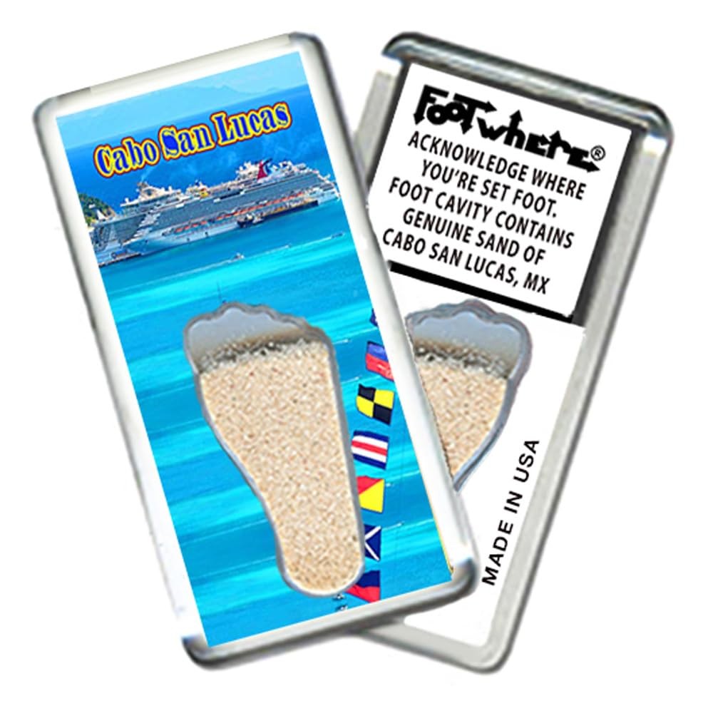 FootWhere Cabo San Lucas Magnet CSL204 Port-O-Call, Genuine Sand Souvenir