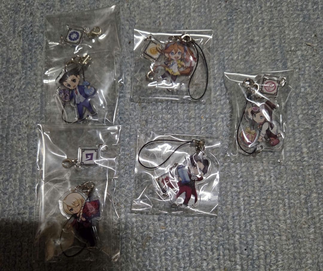 Phoenix Wright Ace Attorney Link Acrylic Keychain Set Used