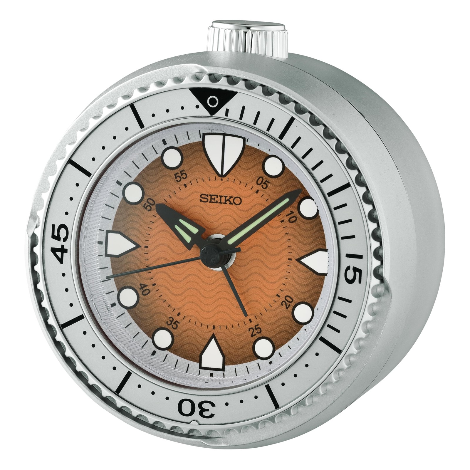 SEIKO Face Non Ticking Bedroom Alarm Clock Silver 8 Inches 3 Functional Tone