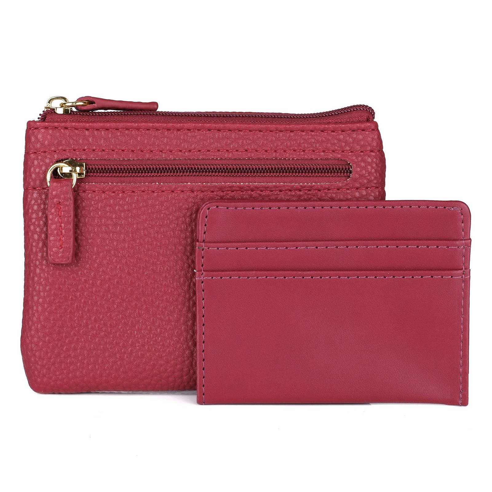 Julia Buxton USA RFID Blocking Vegan Leather Wallet Red small Functional Travel