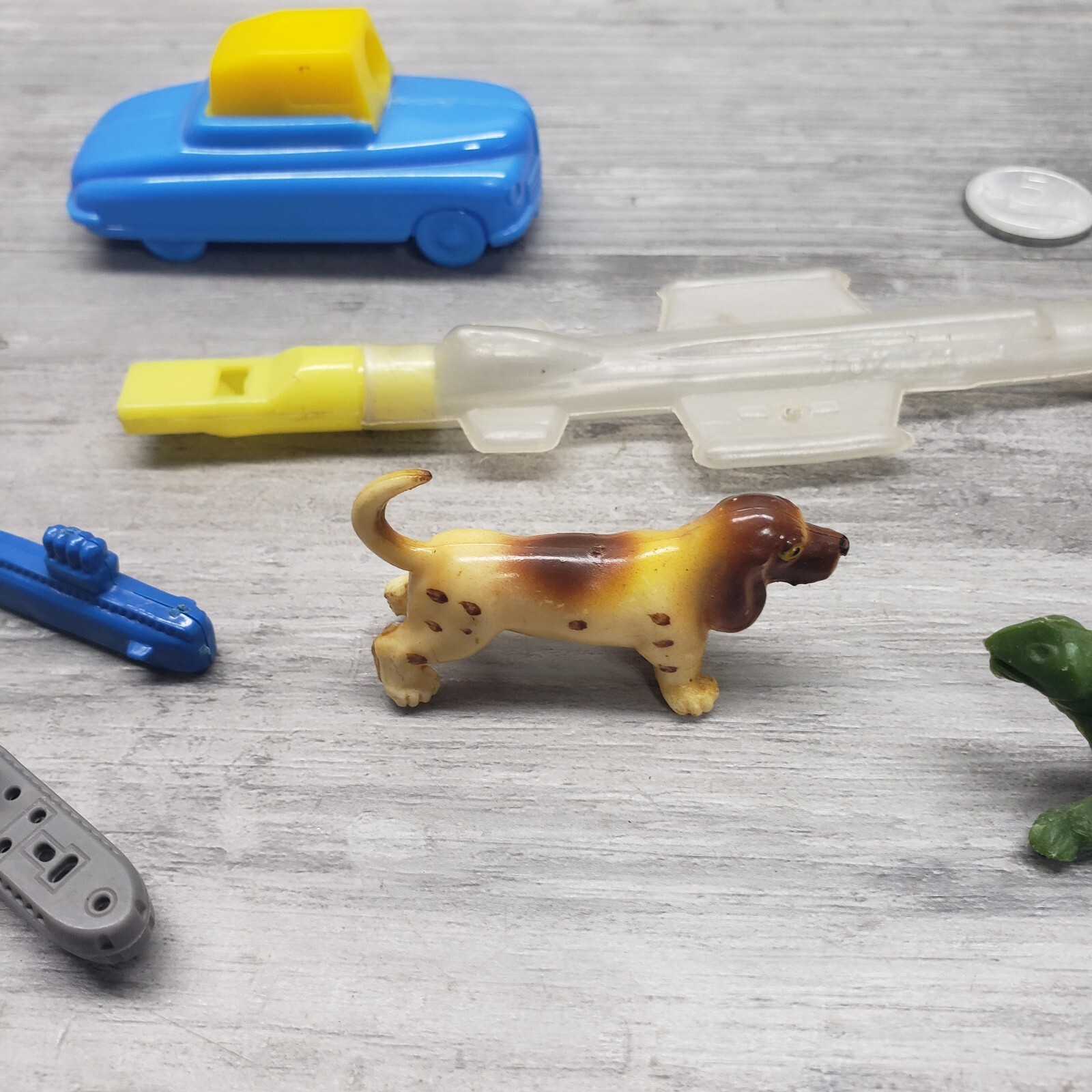 Vintage Junk Drawer Lot 1950s 1960s Plastic Kelloggs Toys Miniatures Scotty Dog