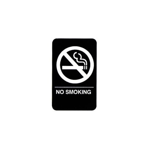 Tablecraft No Smoking Braille Sign Black 6 inch Standard Functional Animals
