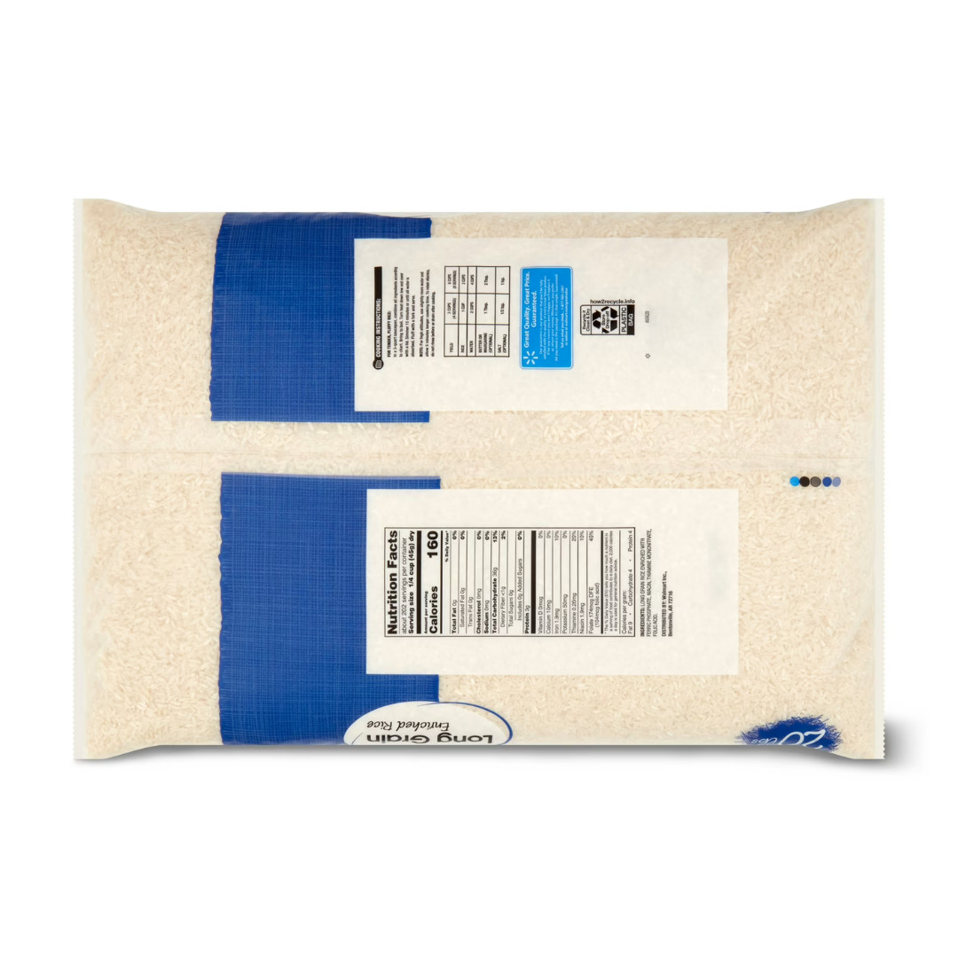(3 pack) Great Value Long Grain Enriched Rice, 20 lb