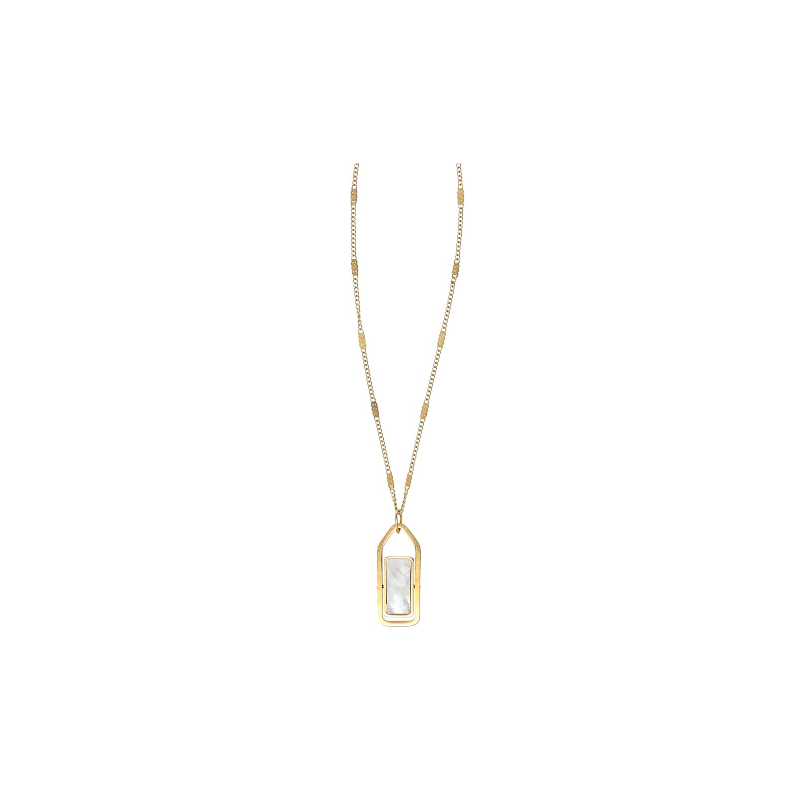Pavilion Love You Daughter 14K Gold Heart Pendant Necklace Pearlescent Shell