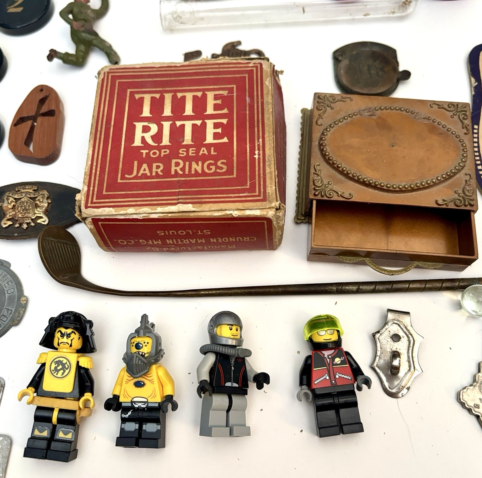 Junk Drawer 1.75lb Resell Lot Vintage Games Lego Minifigs Checkers Emblem Tokens