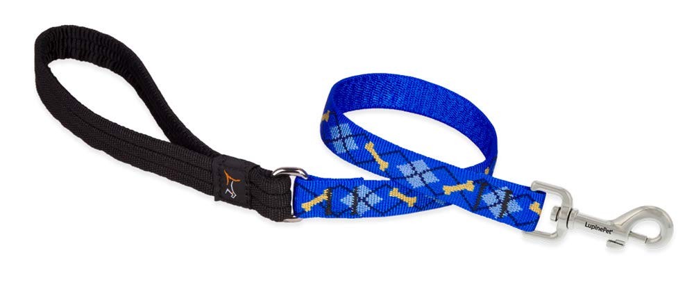 LupinePet Originals Dapper Dog Traffic Lead Leash 2ft for Medium Dogs