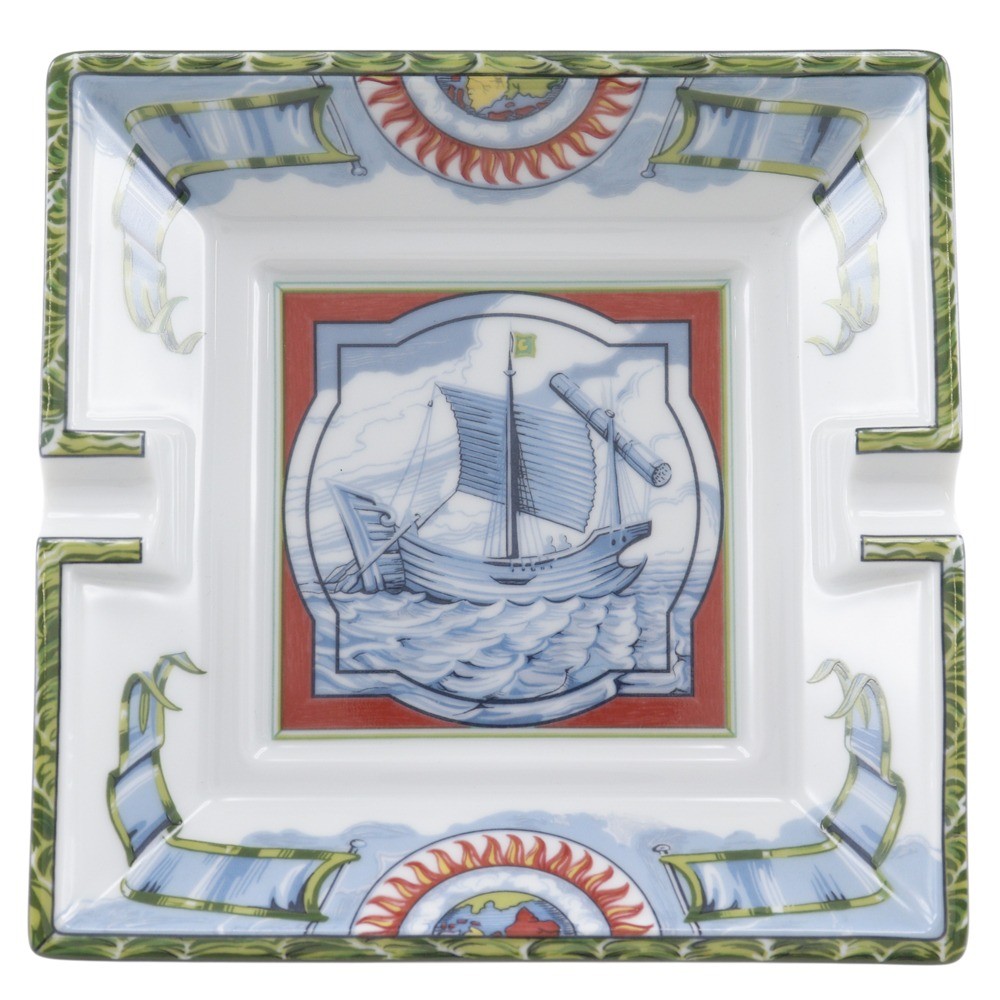 HERMES Ashtray Sailing Ship Ashtray Other miscellaneous goods Green Pottery _