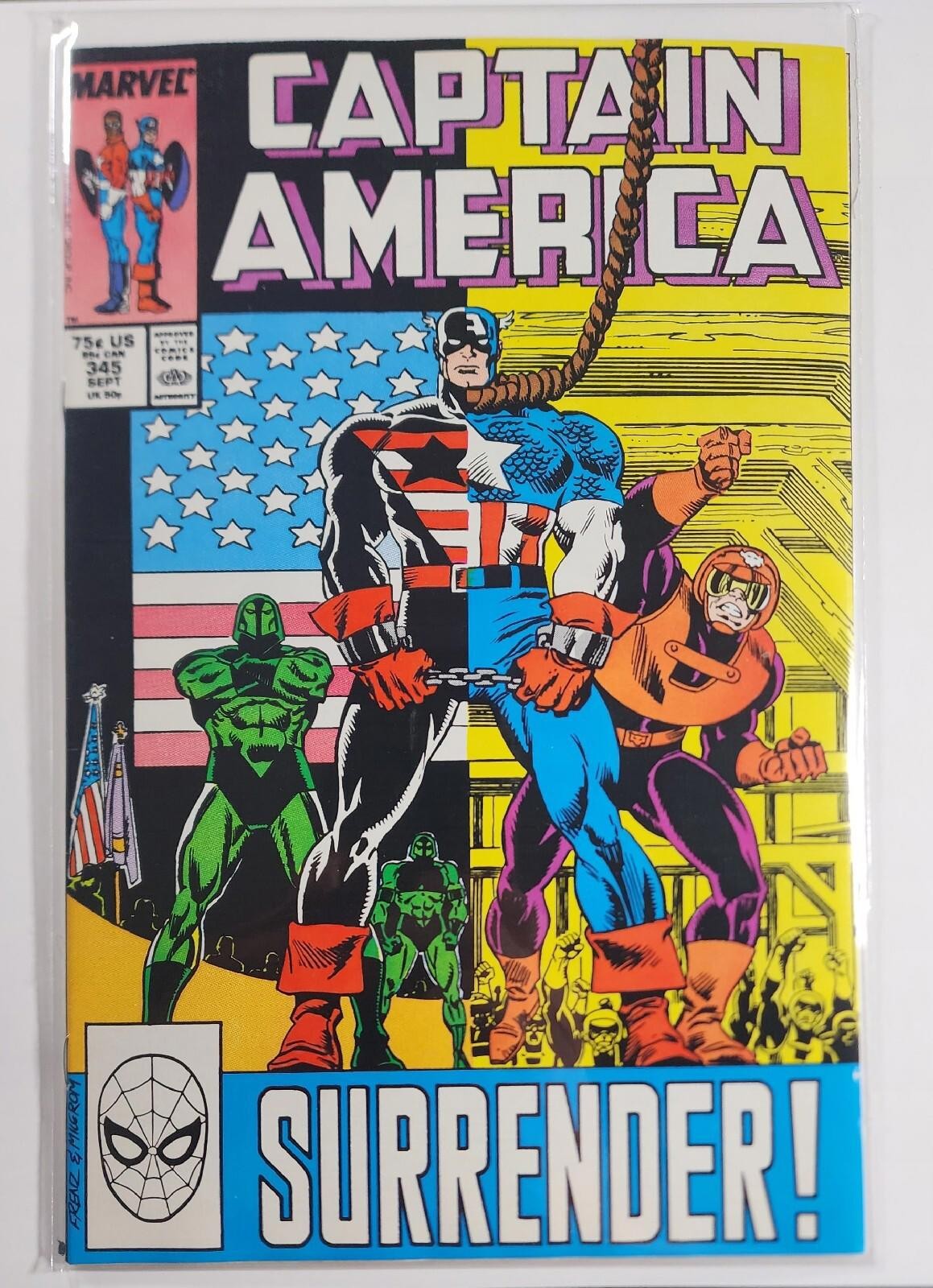 Captain America #345 & 347 HIgh Grade Direct Editions Marvel 1988